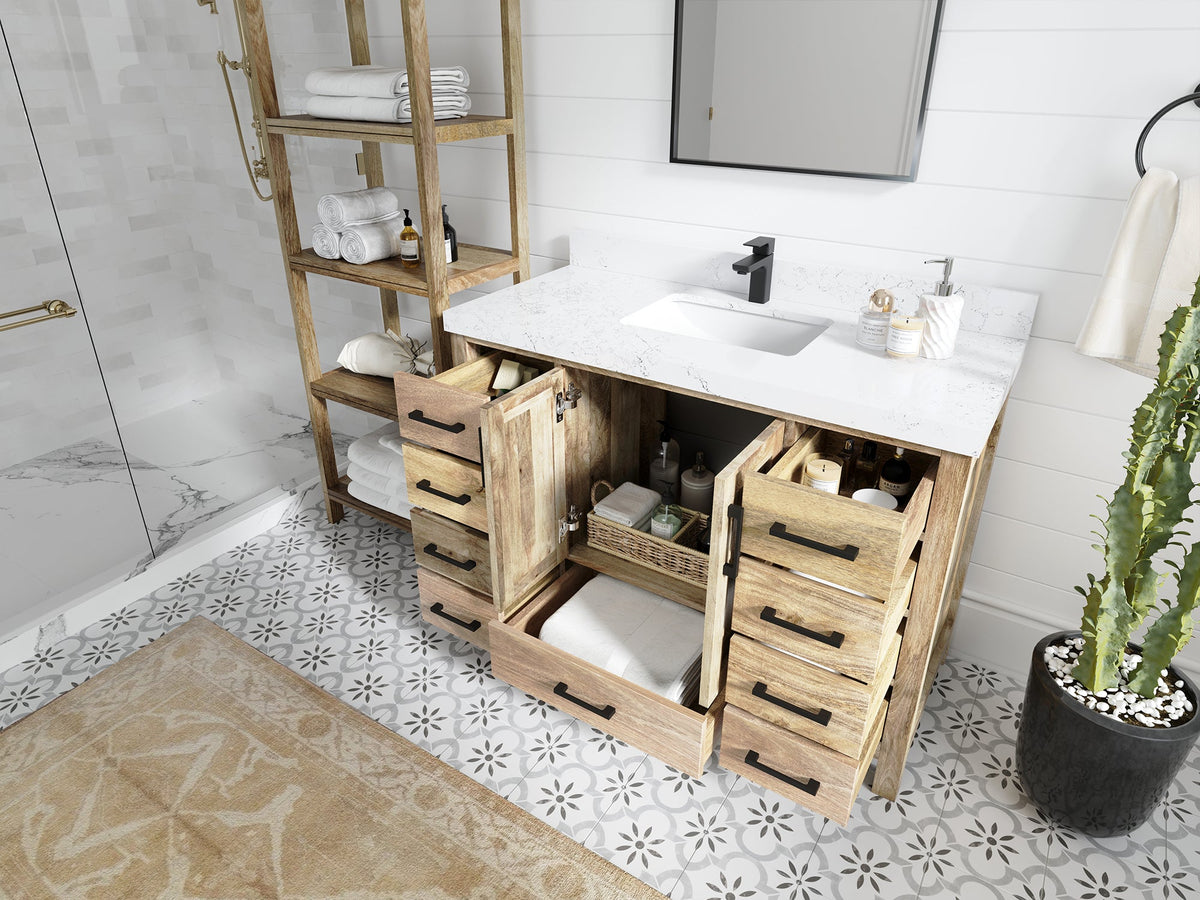 Malibu Mango Wood 48 in. W x 22 in. D Single Sink Bathroom Vanity - Willow Bath and Vanity