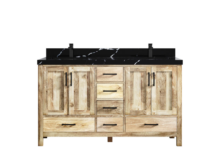 Malibu Mango Wood 60 in. W x 22 in. D Double Sink Bathroom Vanity - photo 15