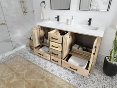 Malibu Mango Wood 60 in. W x 22 in. D Double Sink Bathroom Vanity - photo 3