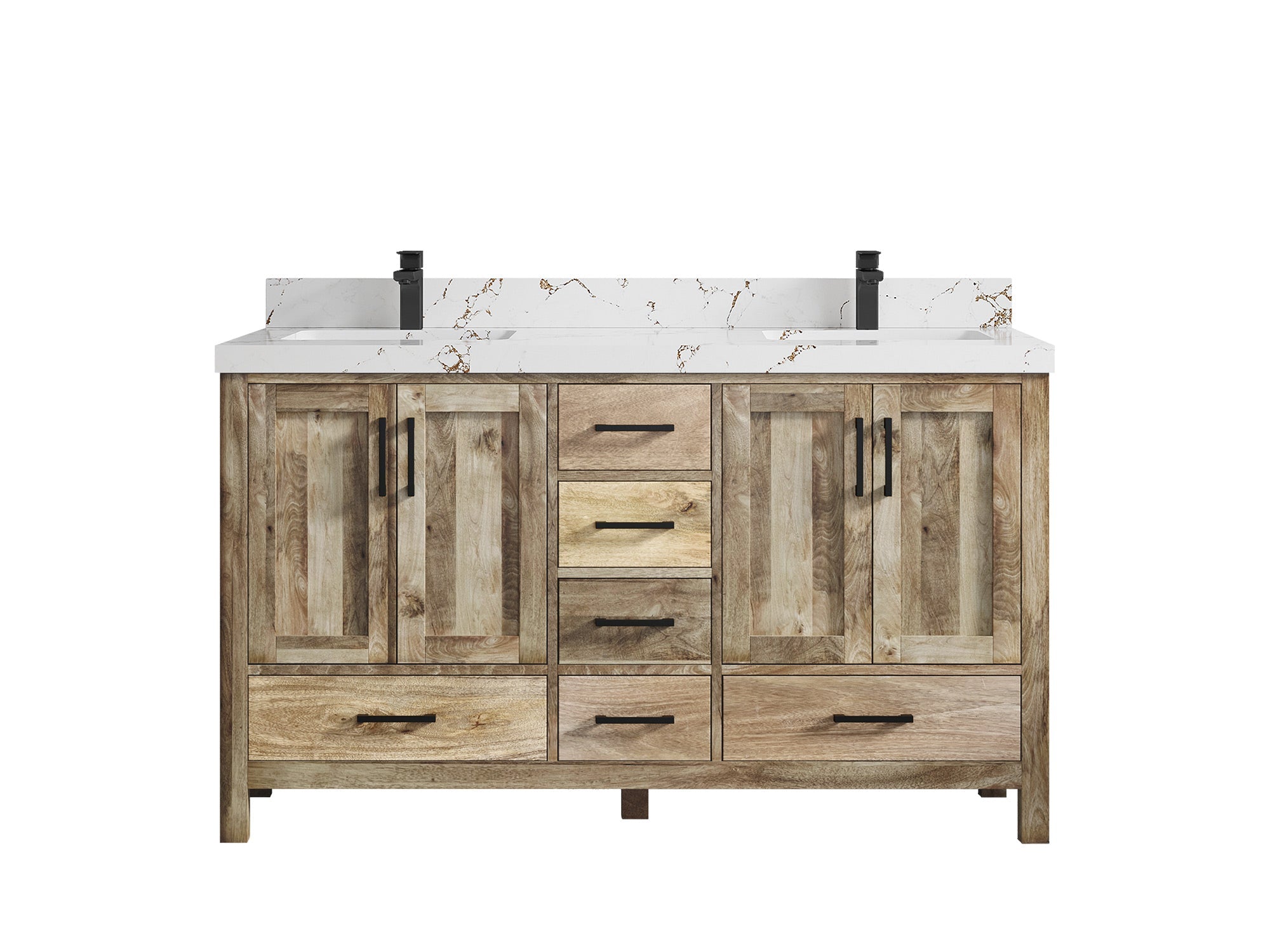 Malibu Mango Wood 60 in. W x 22 in. D Double Sink Bathroom Vanity - Willow Bath and Vanity