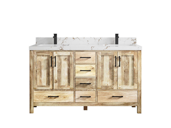 Malibu Mango Wood 60 in. W x 22 in. D Double Sink Bathroom Vanity - photo 43