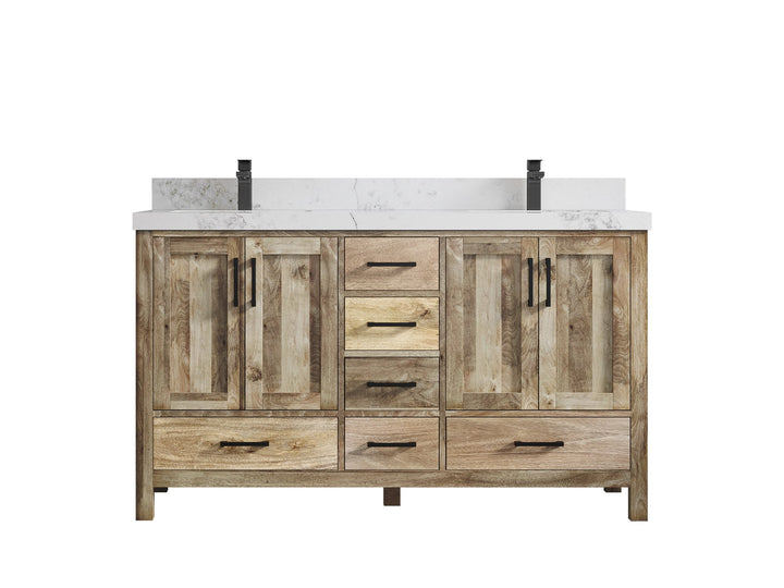 Malibu Mango Wood 60 in. W x 22 in. D Double Sink Bathroom Vanity - photo 14