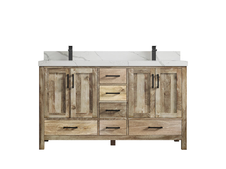 Malibu Mango Wood 60 in. W x 22 in. D Double Sink Bathroom Vanity - photo 13