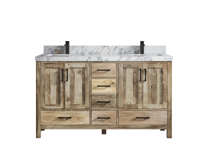Malibu Mango Wood 60 in. W x 22 in. D Double Sink Bathroom Vanity - photo 15