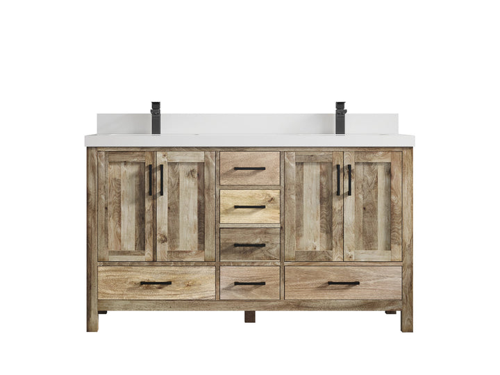 Malibu Mango Wood 60 in. W x 22 in. D Double Sink Bathroom Vanity - photo 28