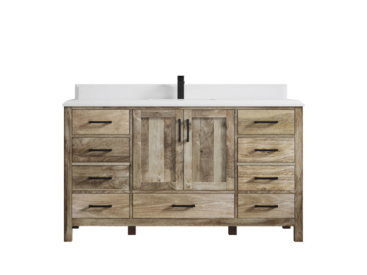Malibu Mango Wood 60 in. W x 22 in. D Single Sink Bathroom Vanity - photo 36