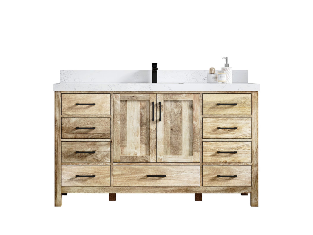 Malibu Mango Wood 60 in. W x 22 in. D Single Sink Bathroom Vanity - Willow Bath and Vanity