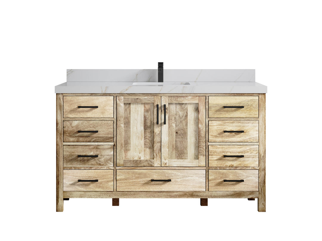 Malibu Mango Wood 60 in. W x 22 in. D Single Sink Bathroom Vanity - Willow Bath and Vanity
