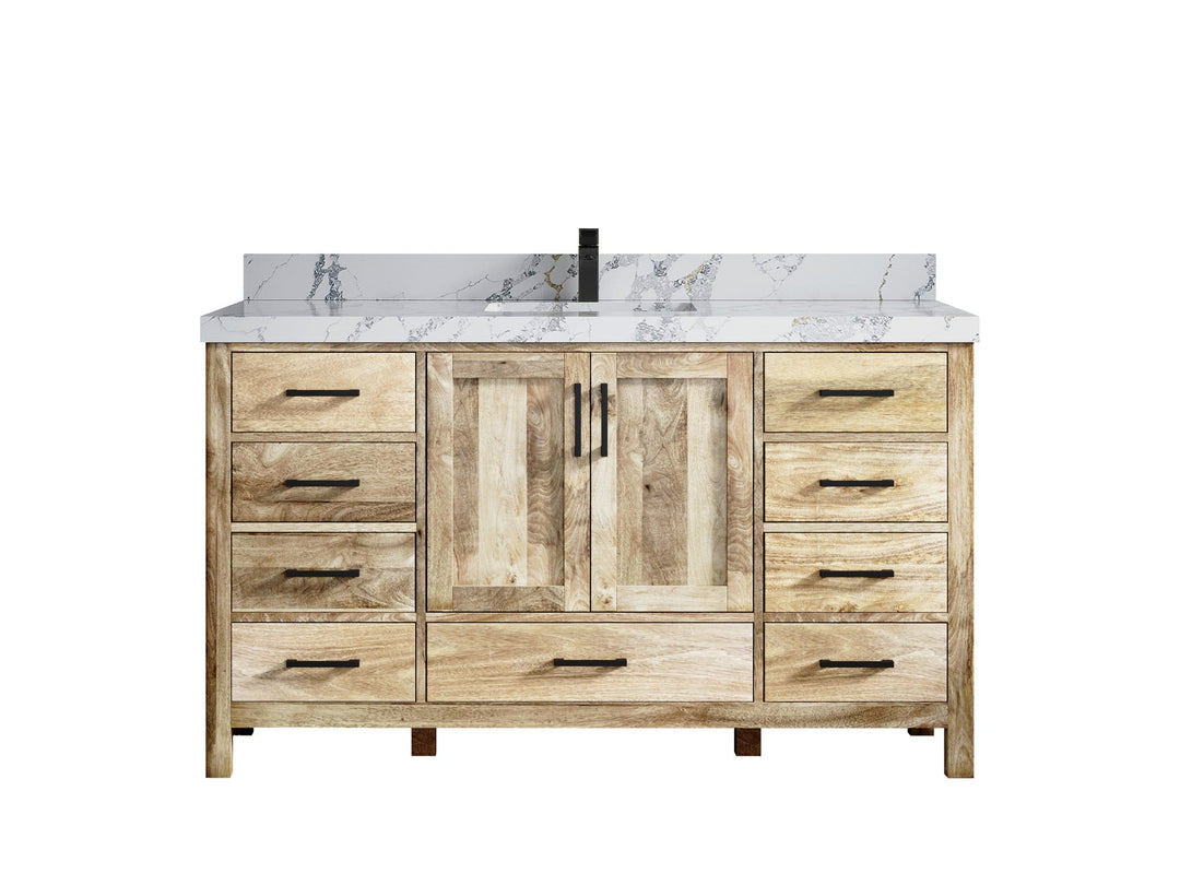 Malibu Mango Wood 60 in. W x 22 in. D Single Sink Bathroom Vanity - Willow Bath and Vanity
