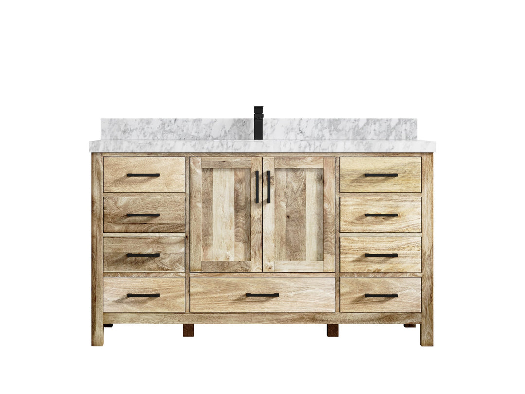 Malibu Mango Wood 60 in. W x 22 in. D Single Sink Bathroom Vanity - Willow Bath and Vanity