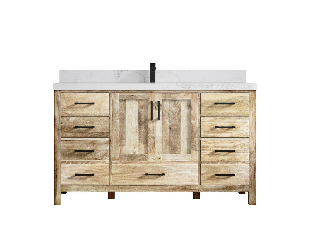 Malibu Mango Wood 60 in. W x 22 in. D Single Sink Bathroom Vanity - Willow Bath and Vanity
