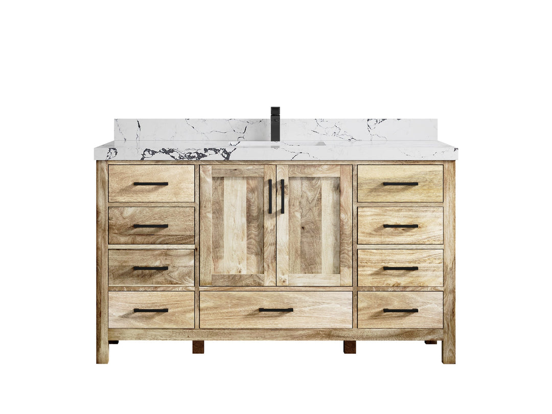 Malibu Mango Wood 60 in. W x 22 in. D Single Sink Bathroom Vanity - Willow Bath and Vanity