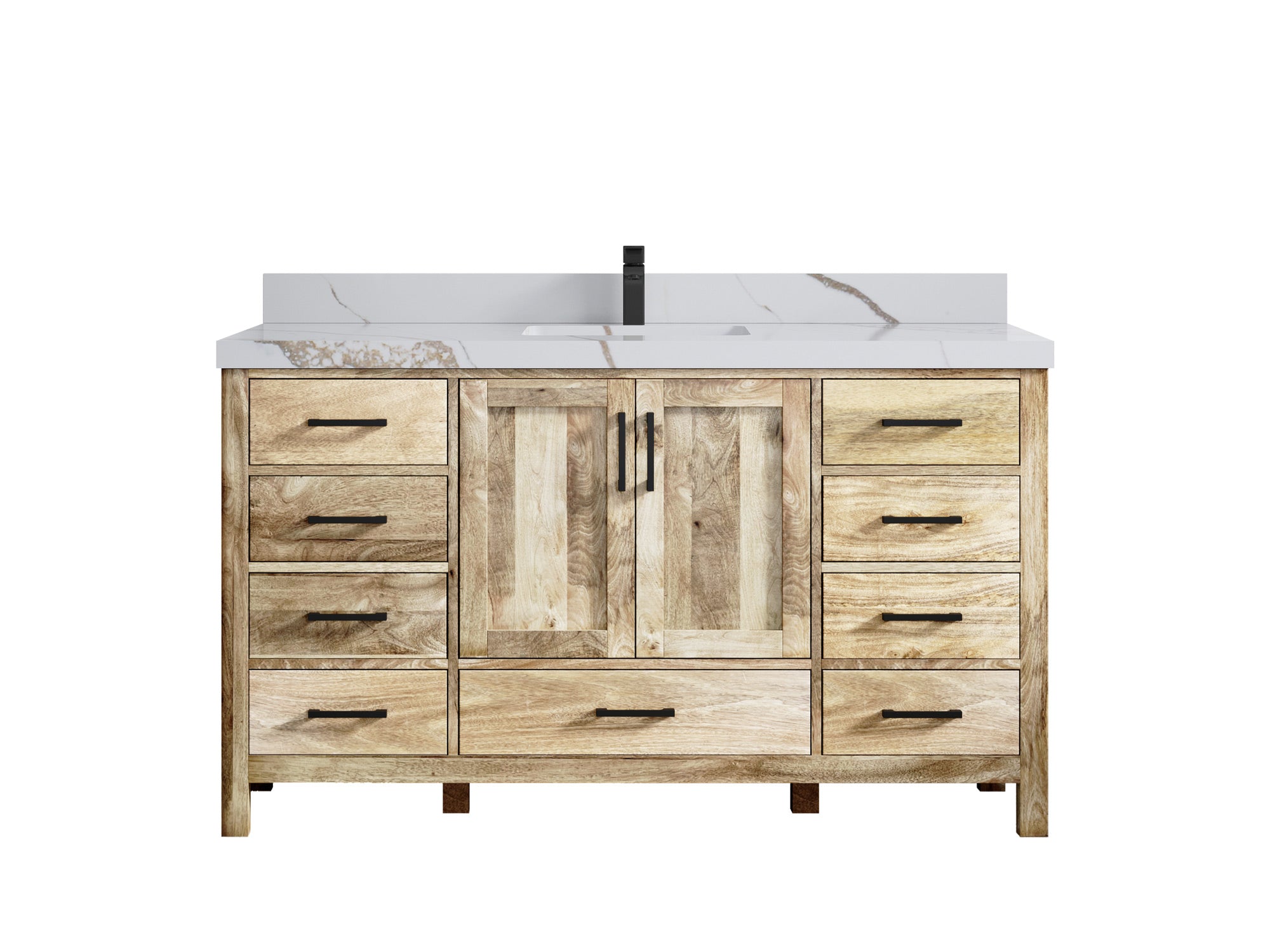 Malibu Mango Wood 60 in. W x 22 in. D Single Sink Bathroom Vanity - Willow Bath and Vanity