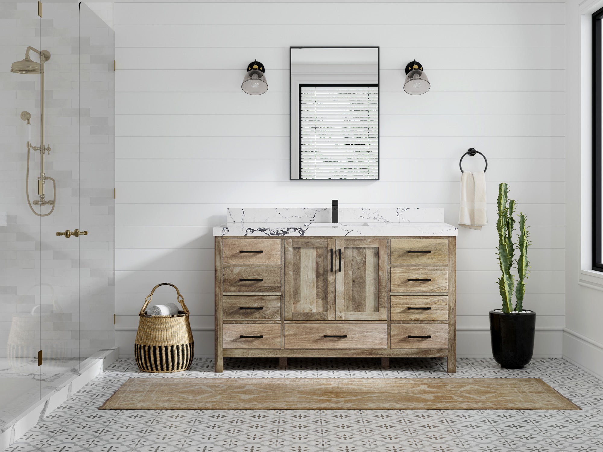 Malibu Mango Wood 60 in. W x 22 in. D Single Sink Bathroom Vanity - Willow Bath and Vanity