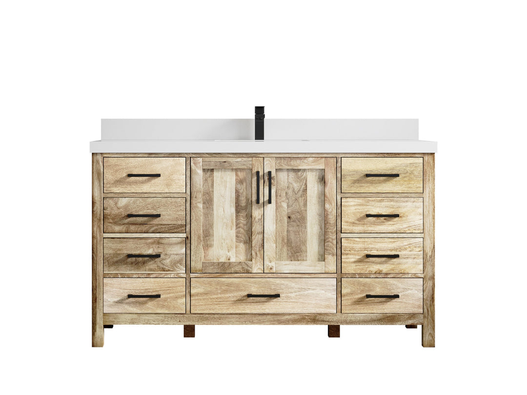 Malibu Mango Wood 60 in. W x 22 in. D Single Sink Bathroom Vanity - Willow Bath and Vanity