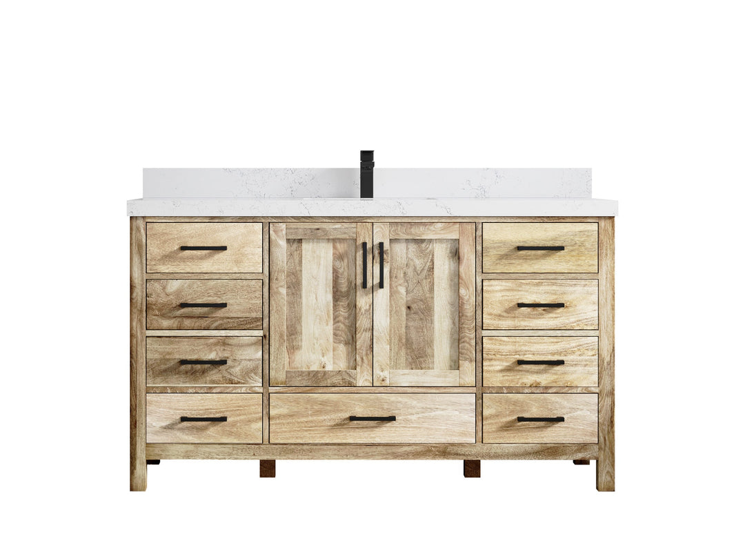 Malibu Mango Wood 60 in. W x 22 in. D Single Sink Bathroom Vanity - Willow Bath and Vanity
