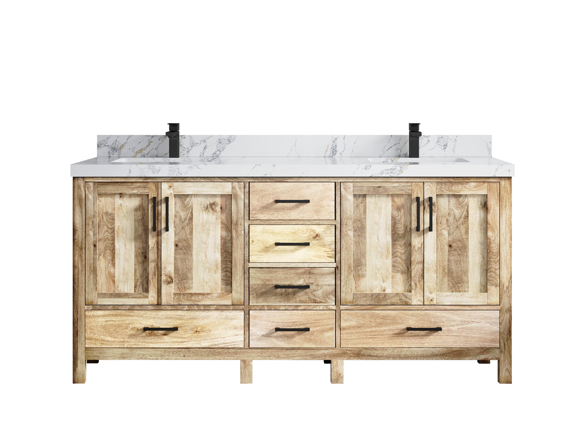 Malibu Mango Wood 72 in. W x 22 in. D Double Sink Bathroom Vanity - Willow Bath and Vanity
