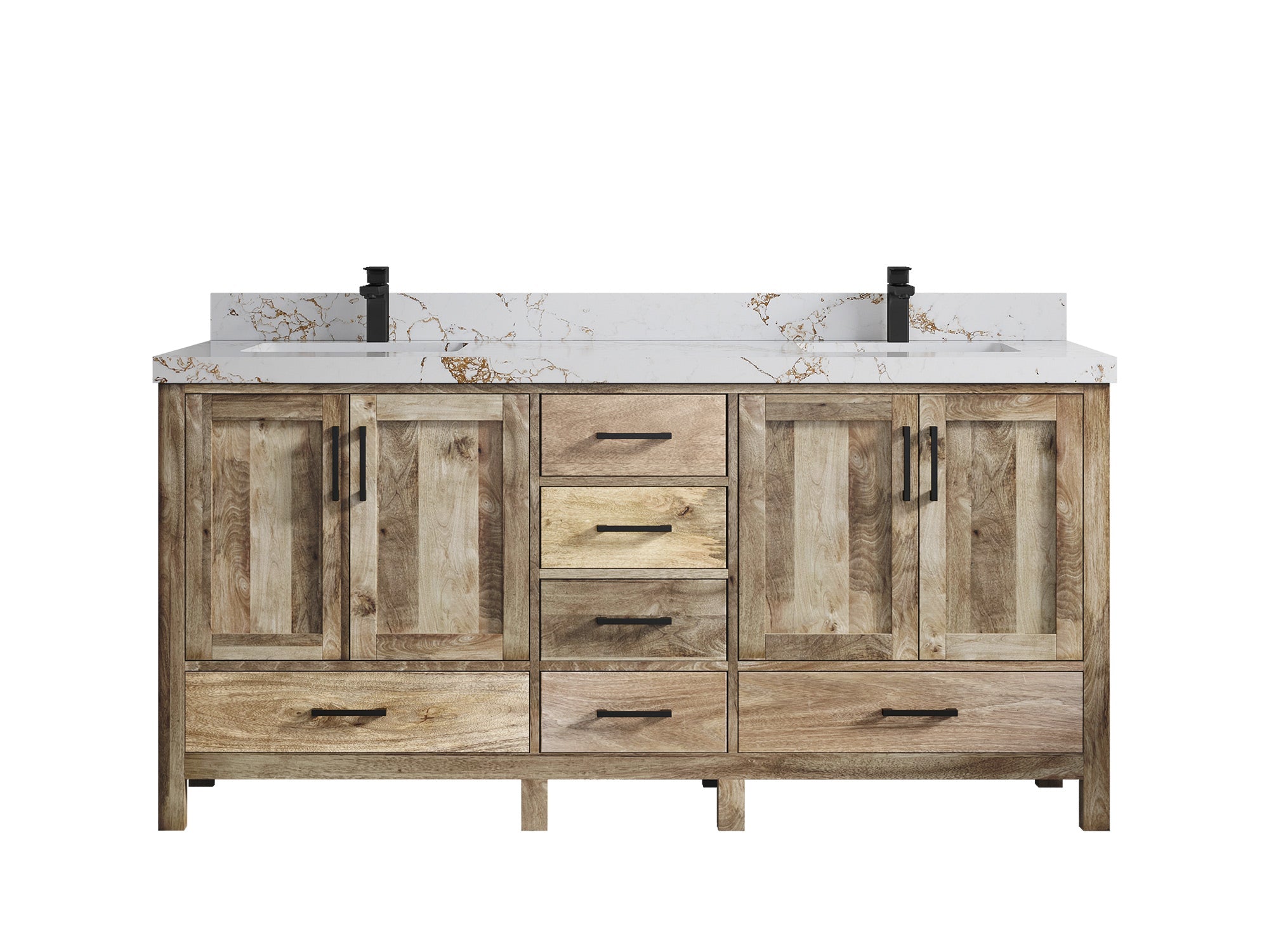 Malibu Mango Wood 72 in. W x 22 in. D Double Sink Bathroom Vanity - Willow Bath and Vanity