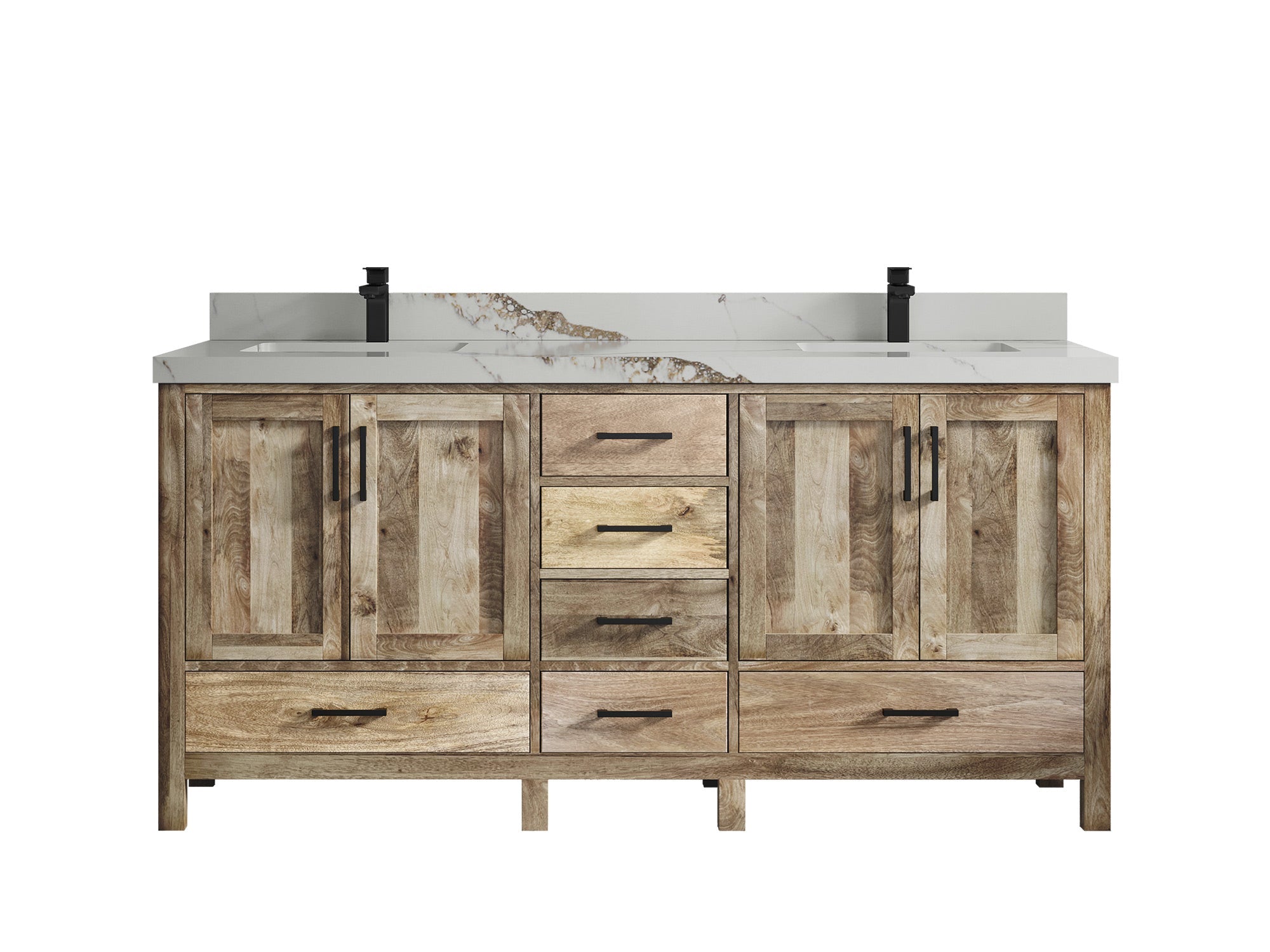 Malibu Mango Wood 72 in. W x 22 in. D Double Sink Bathroom Vanity - Willow Bath and Vanity