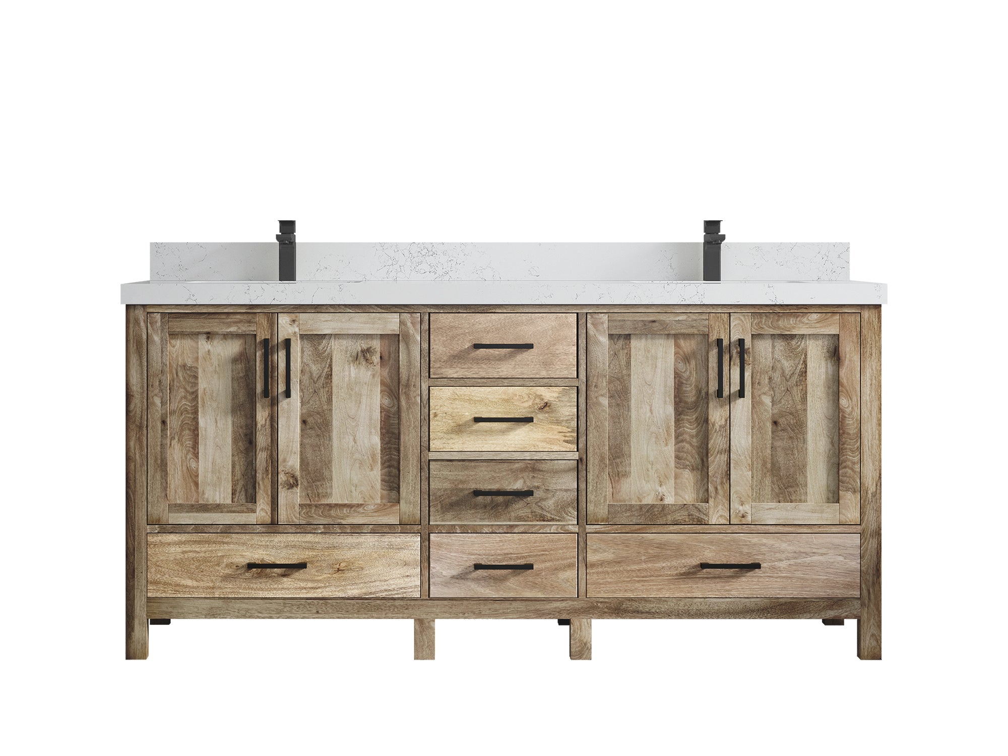 Malibu Mango Wood 72 in. W x 22 in. D Double Sink Bathroom Vanity - Willow Bath and Vanity
