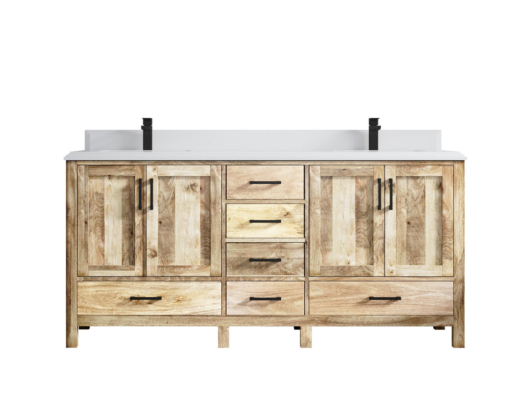 Malibu Mango Wood 72 in. W x 22 in. D Double Sink Bathroom Vanity - Willow Bath and Vanity