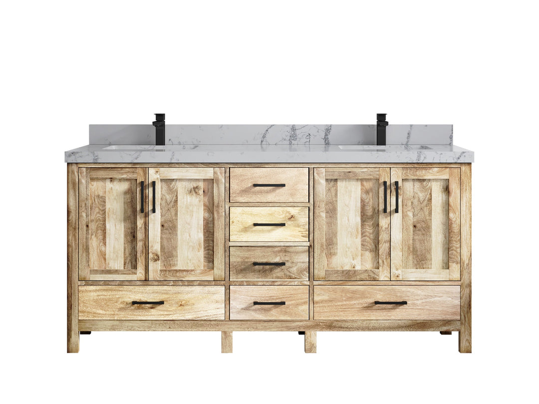 Malibu Mango Wood 72 in. W x 22 in. D Double Sink Bathroom Vanity - Willow Bath and Vanity