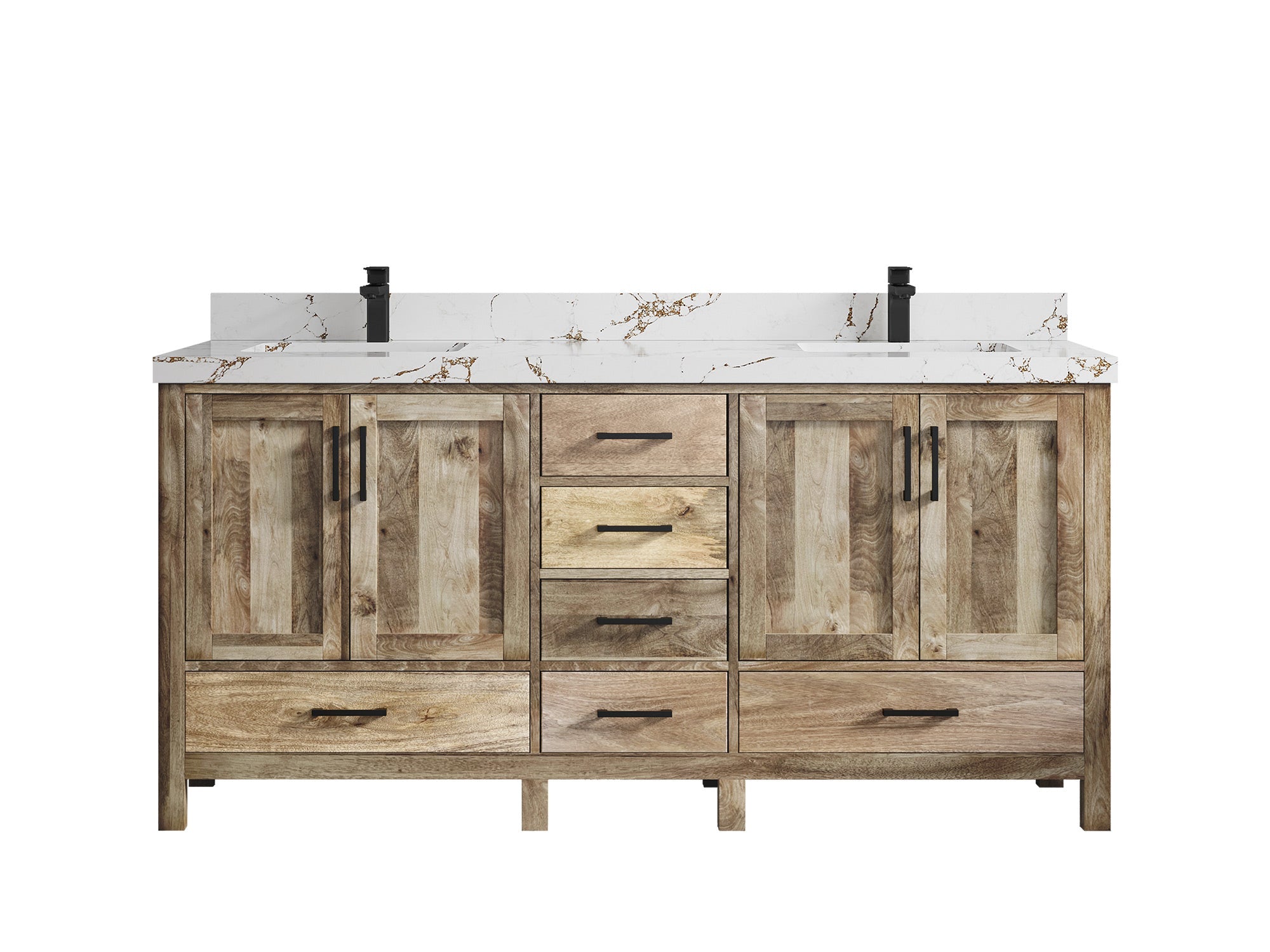 Malibu Mango Wood 72 in. W x 22 in. D Double Sink Bathroom Vanity - Willow Bath and Vanity