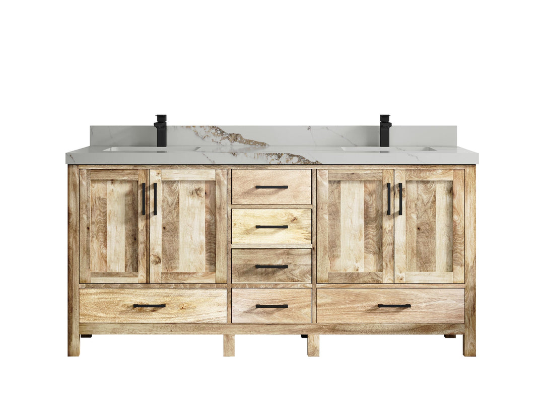 Malibu Mango Wood 72 in. W x 22 in. D Double Sink Bathroom Vanity - Willow Bath and Vanity