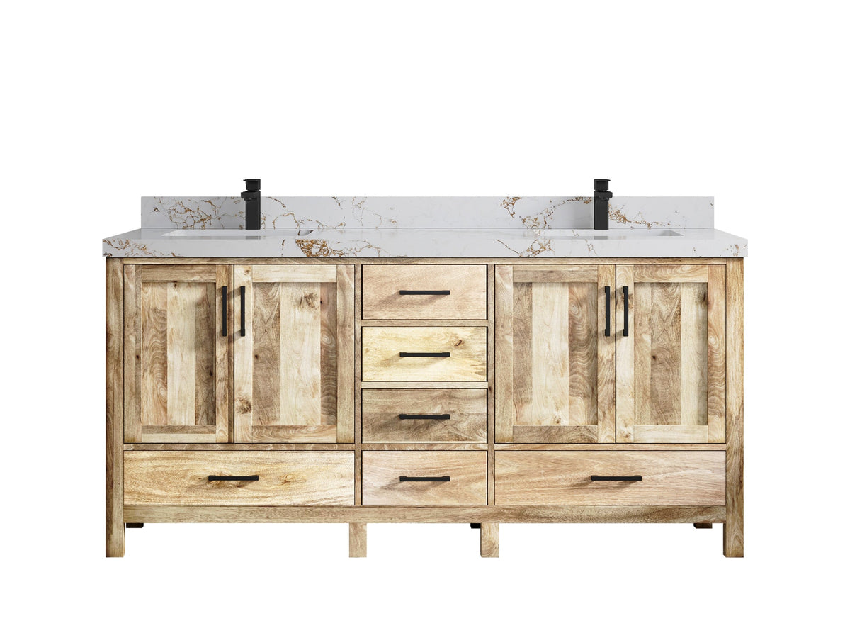 Malibu Mango Wood 72 in. W x 22 in. D Double Sink Bathroom Vanity - Willow Bath and Vanity