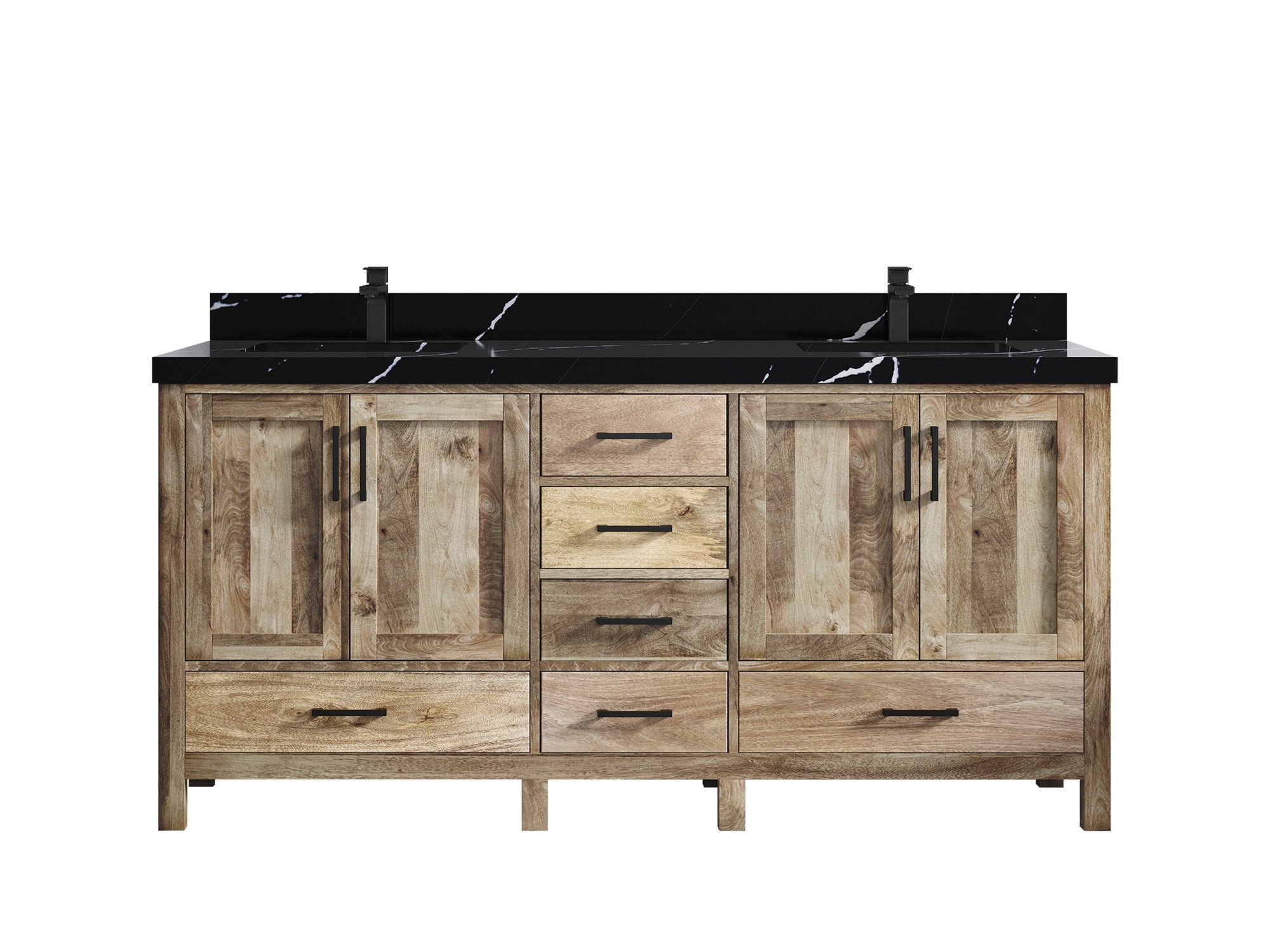 Malibu Mango Wood 72 in. W x 22 in. D Double Sink Bathroom Vanity - Willow Bath and Vanity