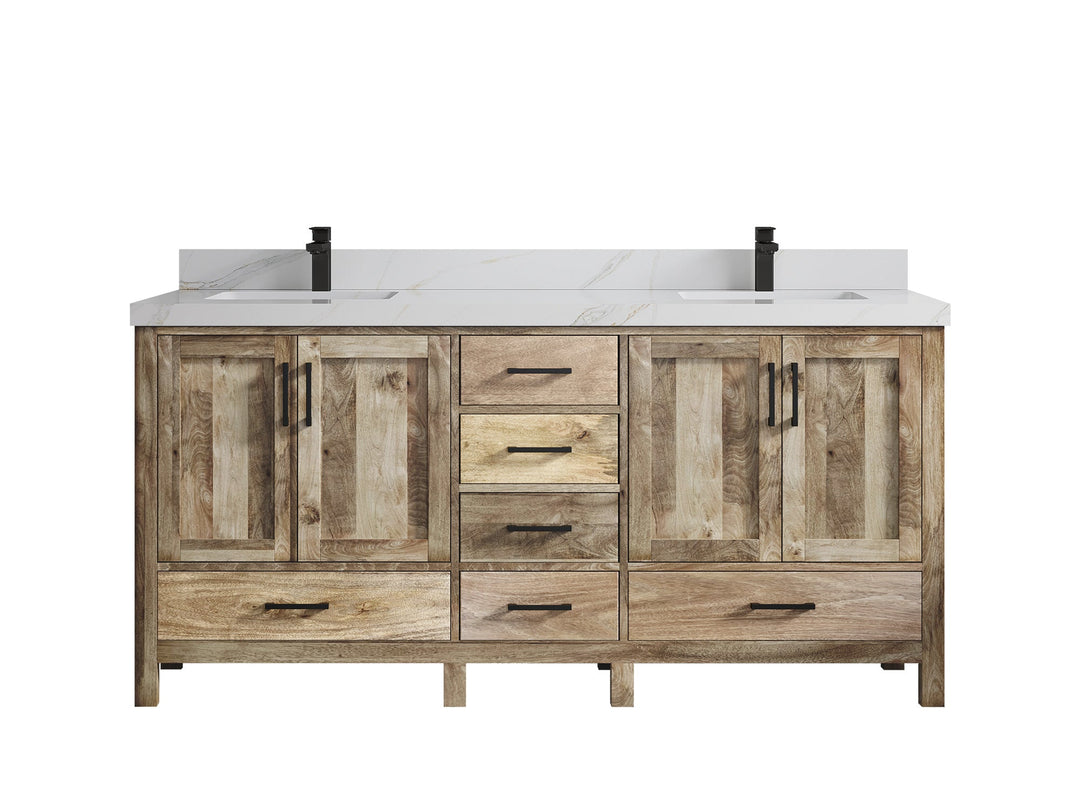 Malibu Mango Wood 72 in. W x 22 in. D Double Sink Bathroom Vanity - Willow Bath and Vanity