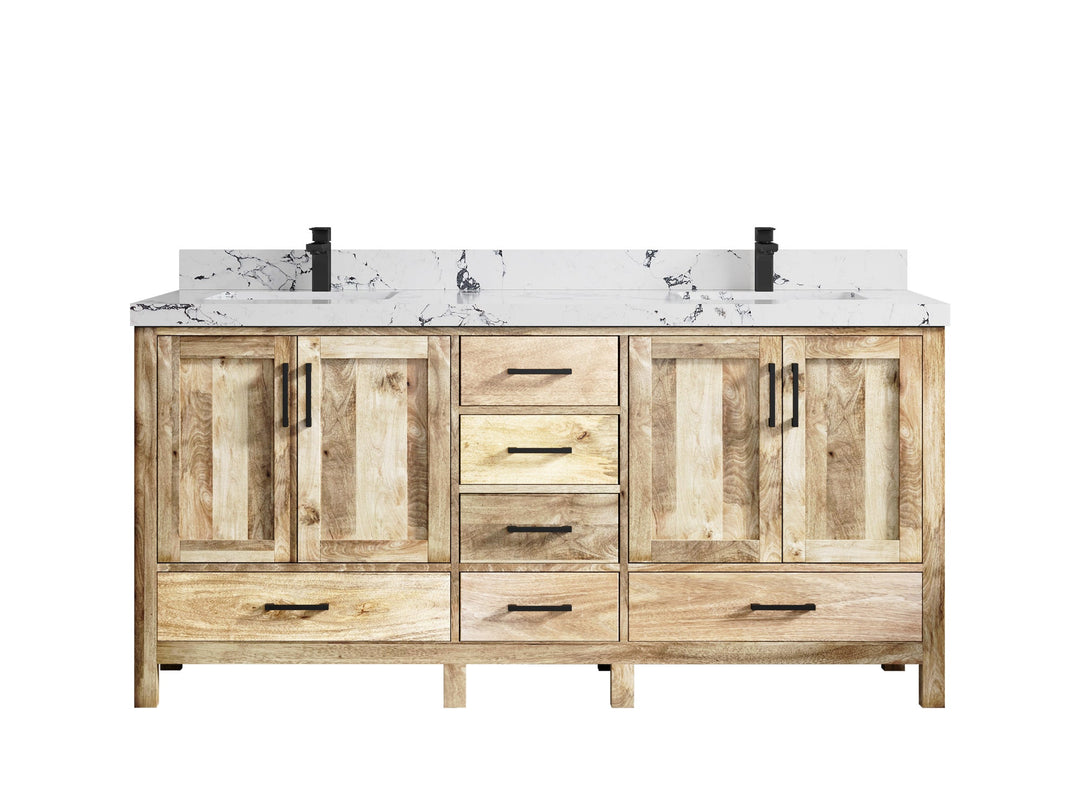 Malibu Mango Wood 72 in. W x 22 in. D Double Sink Bathroom Vanity - Willow Bath and Vanity