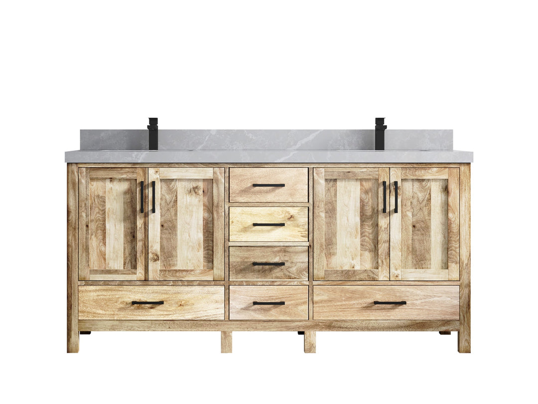 Malibu Mango Wood 72 in. W x 22 in. D Double Sink Bathroom Vanity - Willow Bath and Vanity