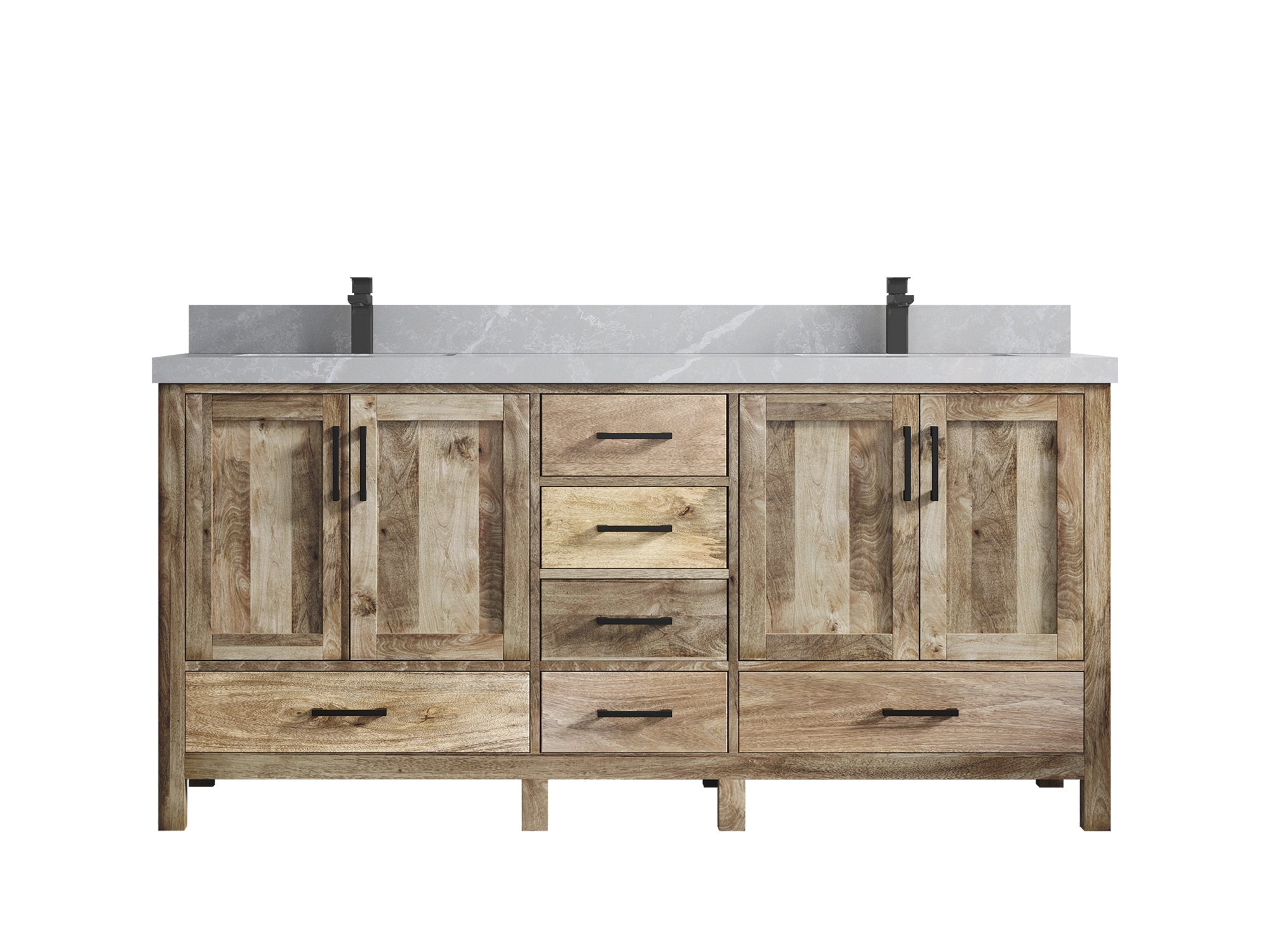 Malibu Mango Wood 72 in. W x 22 in. D Double Sink Bathroom Vanity - Willow Bath and Vanity