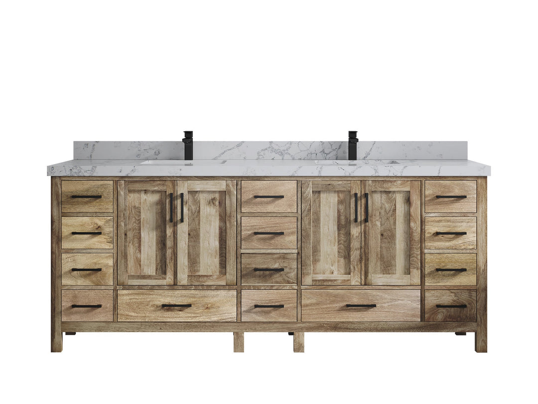 Malibu Mango Wood 84 in. W x 22 in. D Double Sink Bathroom Vanity - Willow Bath and Vanity