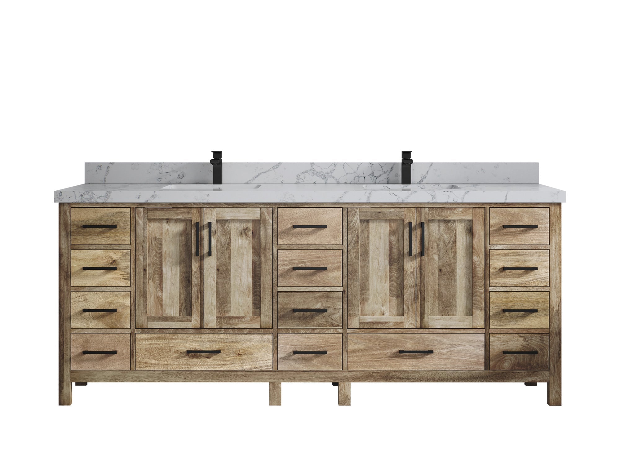 Malibu Mango Wood 84 in. W x 22 in. D Double Sink Bathroom Vanity - Willow Bath and Vanity