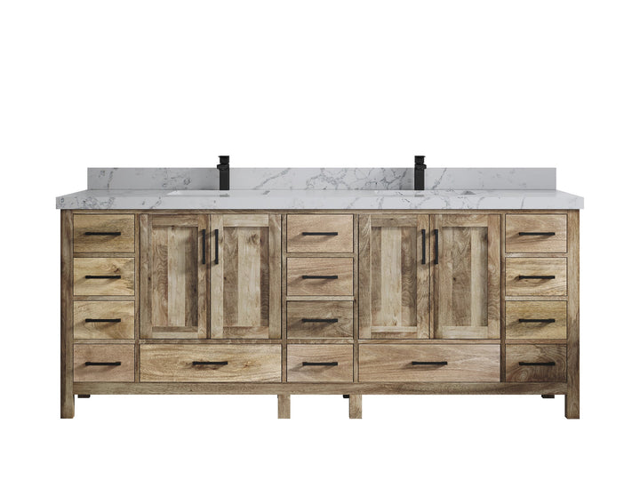 Malibu Mango Wood 84 in. W x 22 in. D Double Sink Bathroom Vanity - photo 12