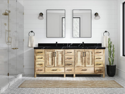 Malibu Mango Wood 84 in. W x 22 in. D Double Sink Bathroom Vanity - Willow Bath and Vanity