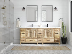 Malibu Mango Wood 84 in. W x 22 in. D Double Sink Bathroom Vanity - photo 5