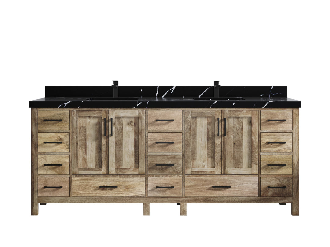 Malibu Mango Wood 84 in. W x 22 in. D Double Sink Bathroom Vanity - Willow Bath and Vanity
