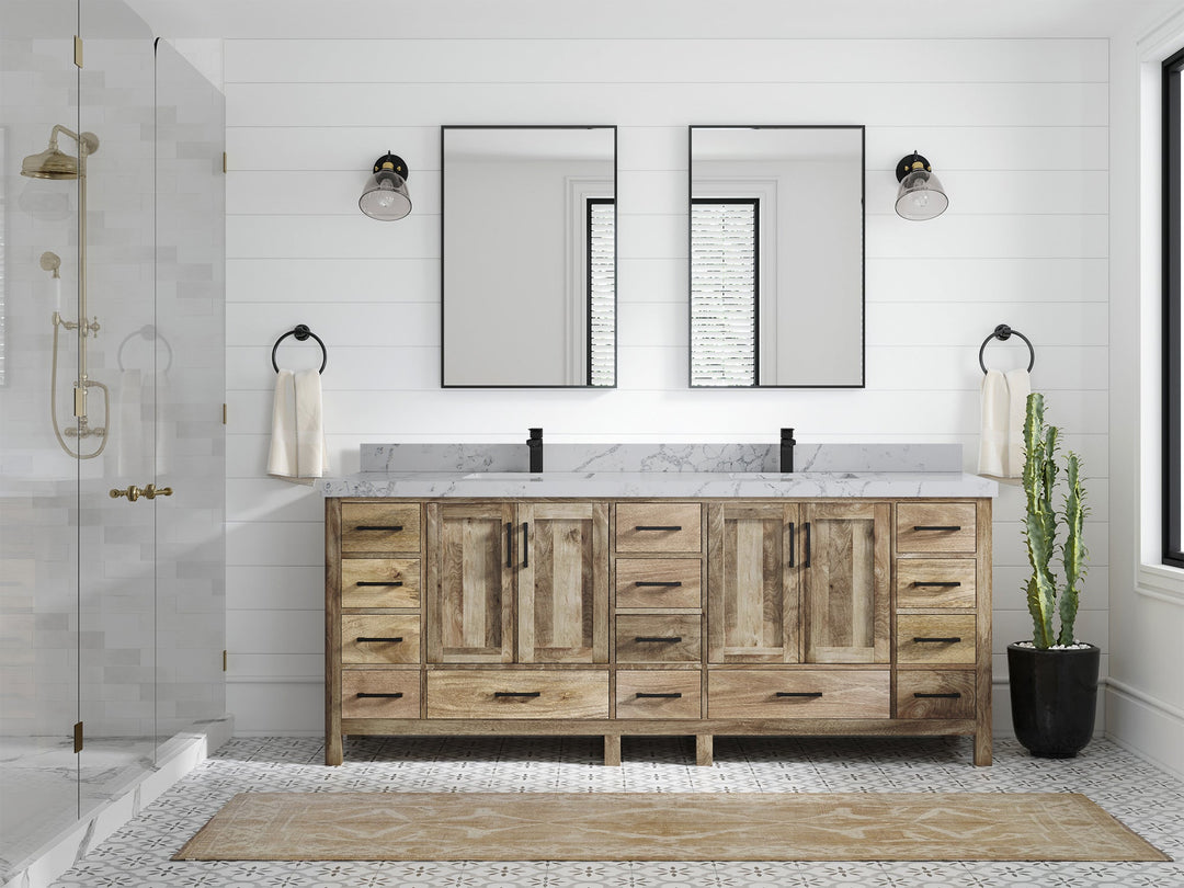 Malibu Mango Wood 84 in. W x 22 in. D Double Sink Bathroom Vanity - Willow Bath and Vanity