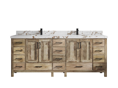 Malibu Mango Wood 84 in. W x 22 in. D Double Sink Bathroom Vanity - Willow Bath and Vanity