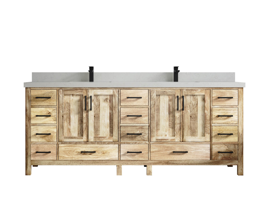 Malibu Mango Wood 84 in. W x 22 in. D Double Sink Bathroom Vanity - Willow Bath and Vanity