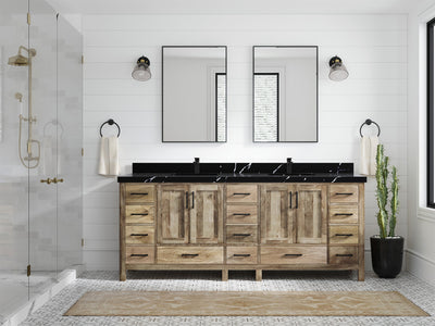 Malibu Mango Wood 84 in. W x 22 in. D Double Sink Bathroom Vanity - Willow Bath and Vanity