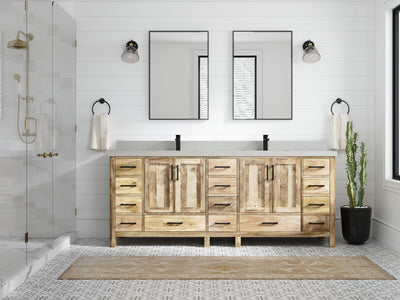Malibu Mango Wood 84 in. W x 22 in. D Double Sink Bathroom Vanity - Willow Bath and Vanity