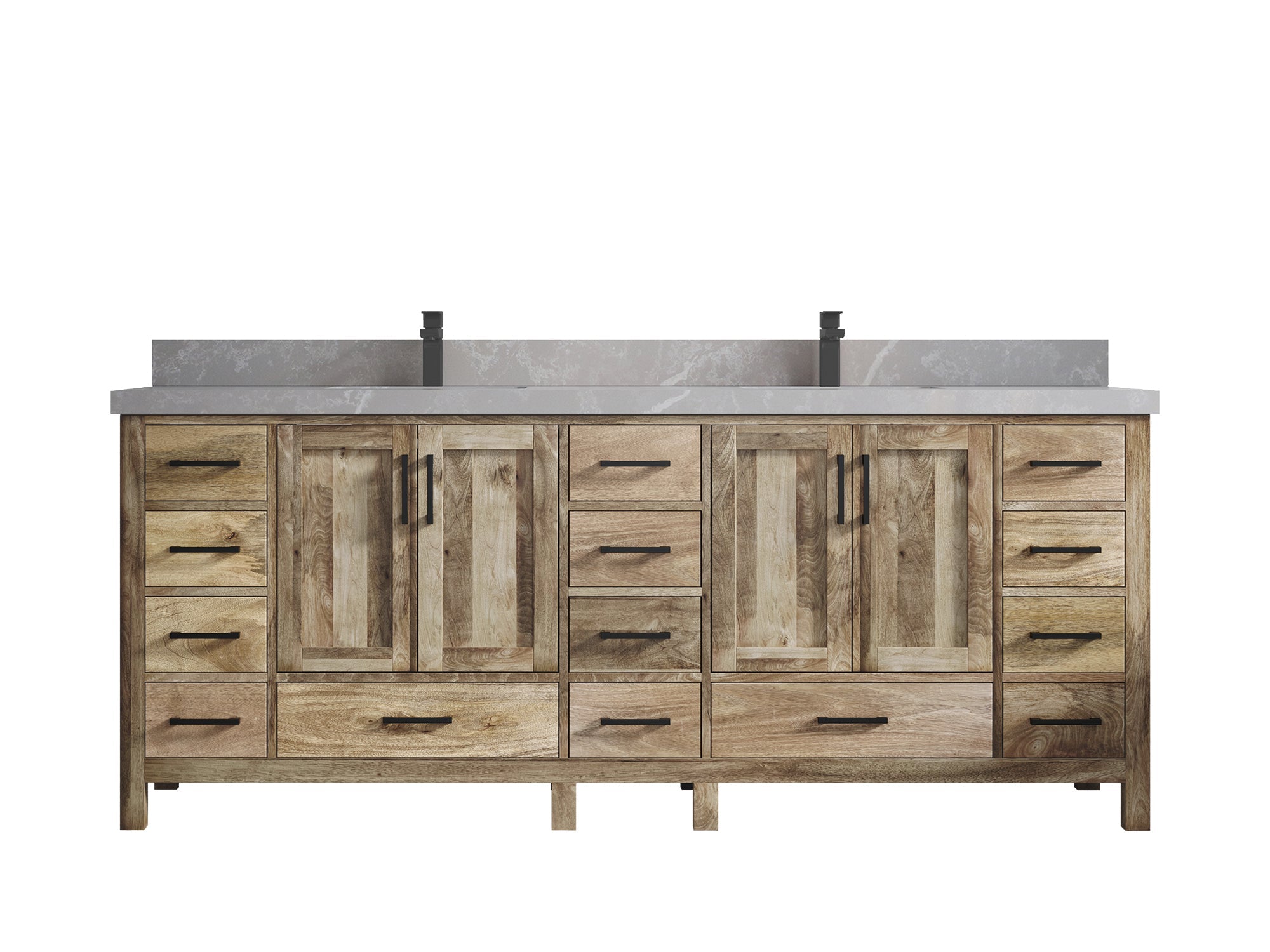 Malibu Mango Wood 84 in. W x 22 in. D Double Sink Bathroom Vanity - Willow Bath and Vanity