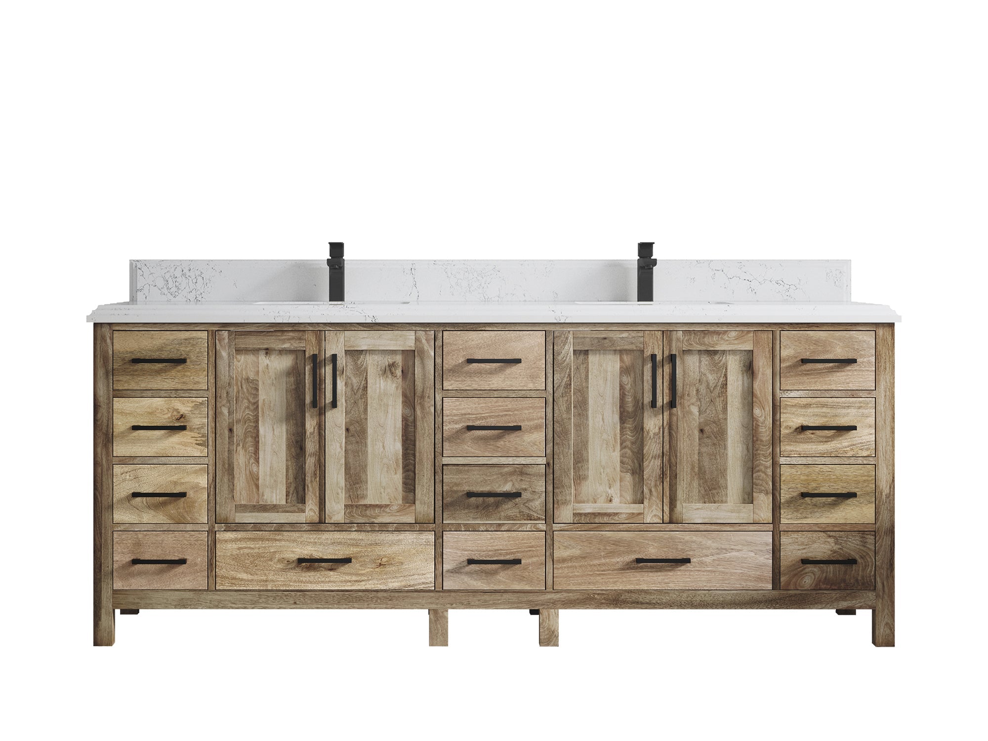 Malibu Mango Wood 84 in. W x 22 in. D Double Sink Bathroom Vanity - Willow Bath and Vanity