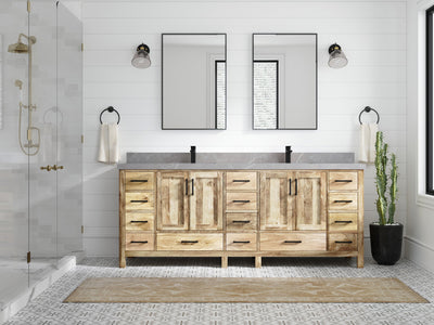 Malibu Mango Wood 84 in. W x 22 in. D Double Sink Bathroom Vanity - Willow Bath and Vanity