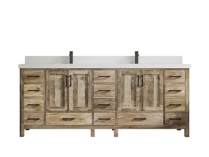Malibu Mango Wood 84 in. W x 22 in. D Double Sink Bathroom Vanity - photo 14