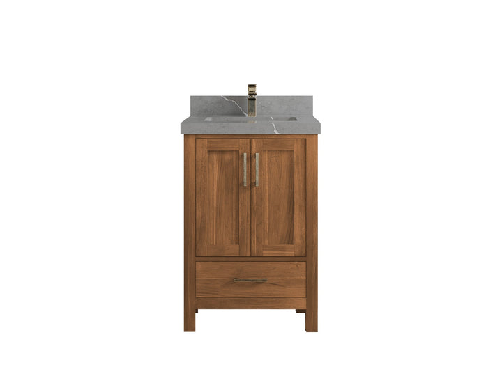Malibu Teak Wood 24 in. W x 22 in. D Single Sink Bathroom Vanity - photo 27